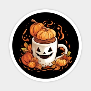 Halloween Pumpkin Coffee Drink Cup Magnet